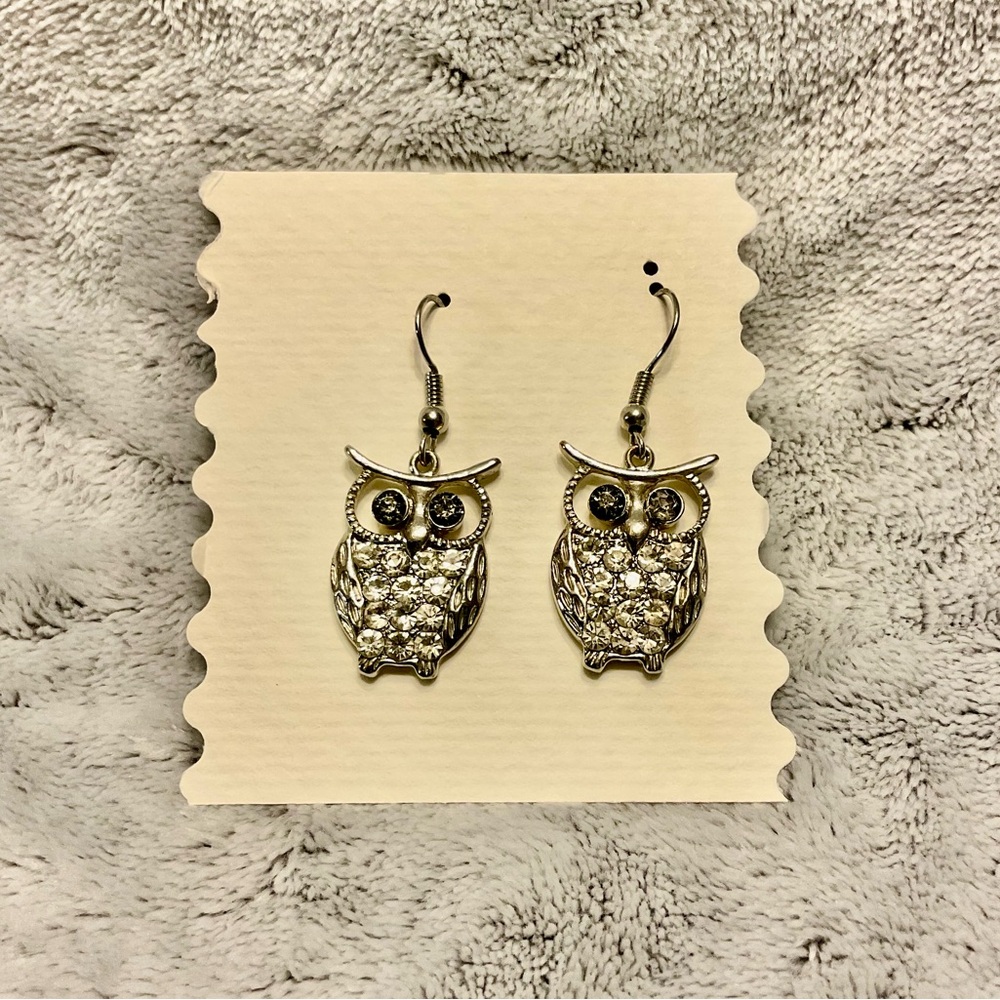 Silver Owl Earrings